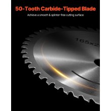 VEVOR Troncatrice Circolare 16,51 cm Kit Troncatrice Circolare a Tuffo, con Lama in Carburo a 50 Denti, Regolazione dell'Angolo 0 a 45°, Profondità di Taglio 57 mm per Legno Metallo, Guida Non Inclusa
