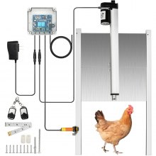 VEVOR Apriporta Automatico per Pollaio da 12V, 32x30CM per Porta Automatica per Pollaio con Telecomando, Gabbia per Polli a Infrarossi Controller con Scatola Controller Uso per Tutte Polli e Anatre
