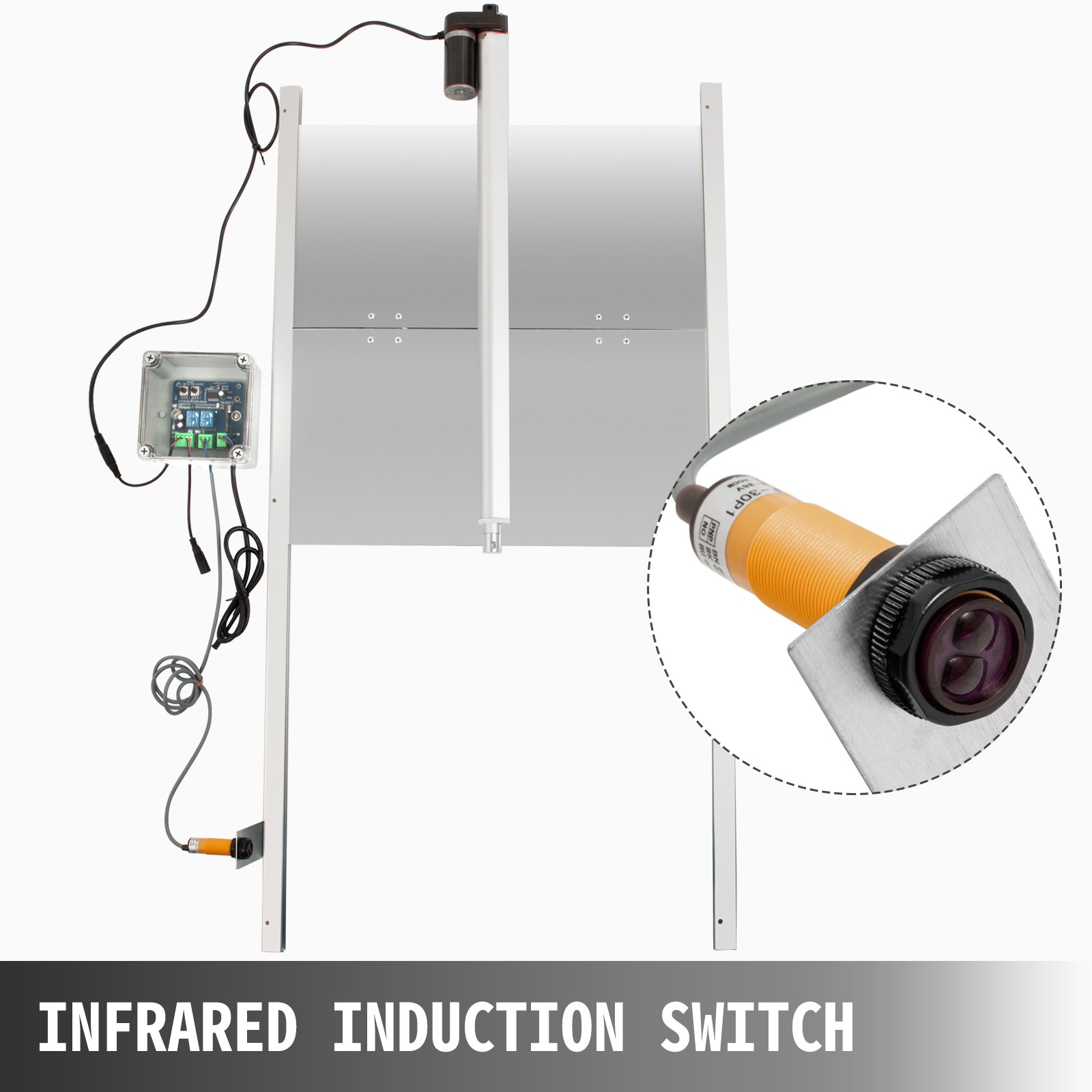 VEVOR Porta Automatica Pollaio Apriporta Automatico per Pollaio da 12V 52x96 cm per Porta Automatica per Pollaio con Telecomando Gabbia per Polli con interruttore d'Induzione