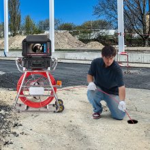 VEVOR Telecamera per Fognatura Autolivellante da 100 m Schermo Tattile 256,54 mm