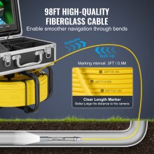 VEVOR Telecamera per Fognatura 30 m Telecamera Fognaria con Localizzatore 512 Hz