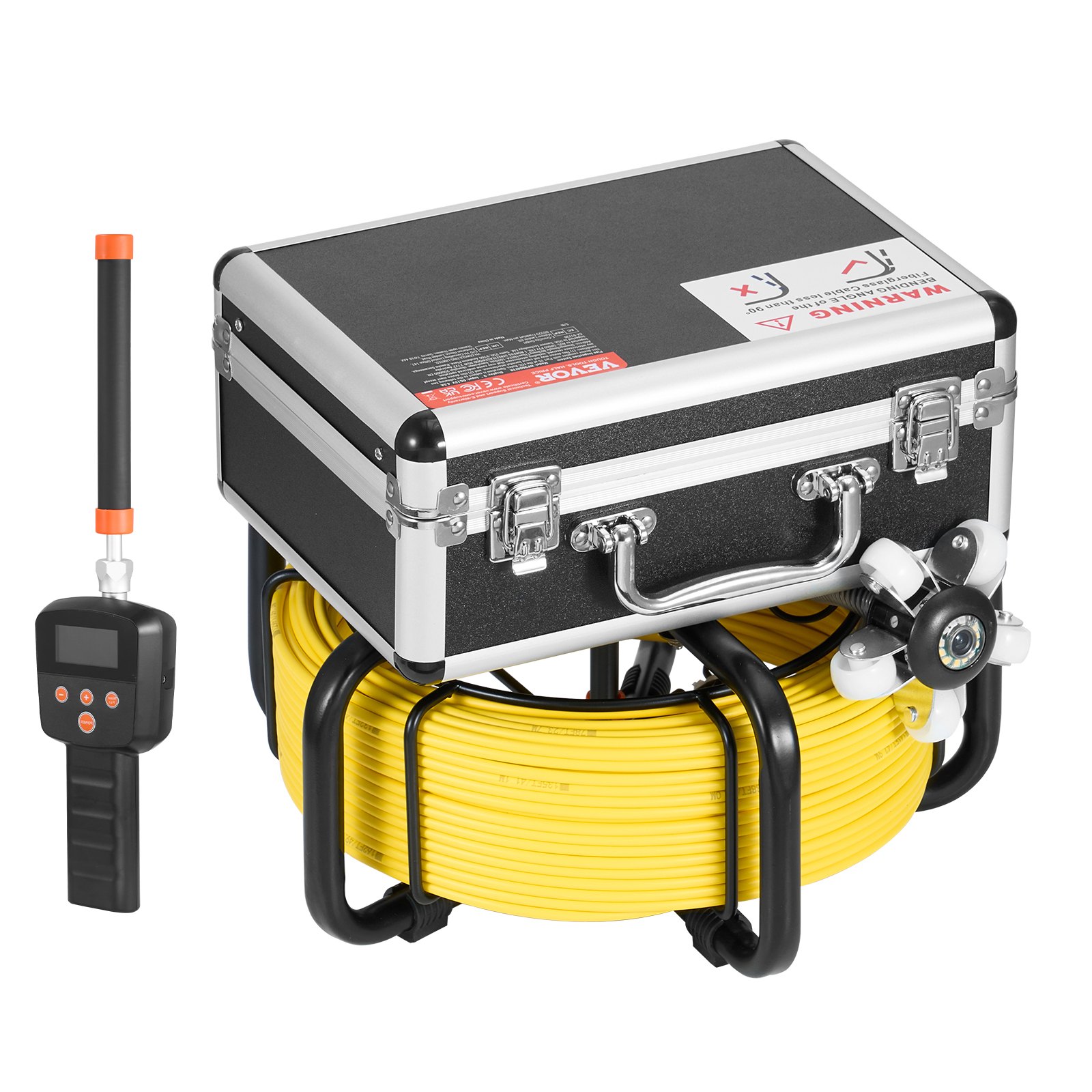 VEVOR Telecamera per Fognatura con Localizzatore 512 Hz 30 m Telecamera per Ispezione di Scarichi Autolivellante con Schermo HD 1080P 228,6 mm Zoom 36X, Telecamera Idraulica a Serpente con Luci-12 LED