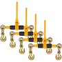 VEVOR Tenditore a cricchetto per catena di ancoraggio 6,3-8 mm, Carico di lavoro sicuro 1180 kg, 4 Pezzi, 2 ganci di presa, Elementi di fissaggio per catena di trasporto, Rimorchio, Camion a pianale