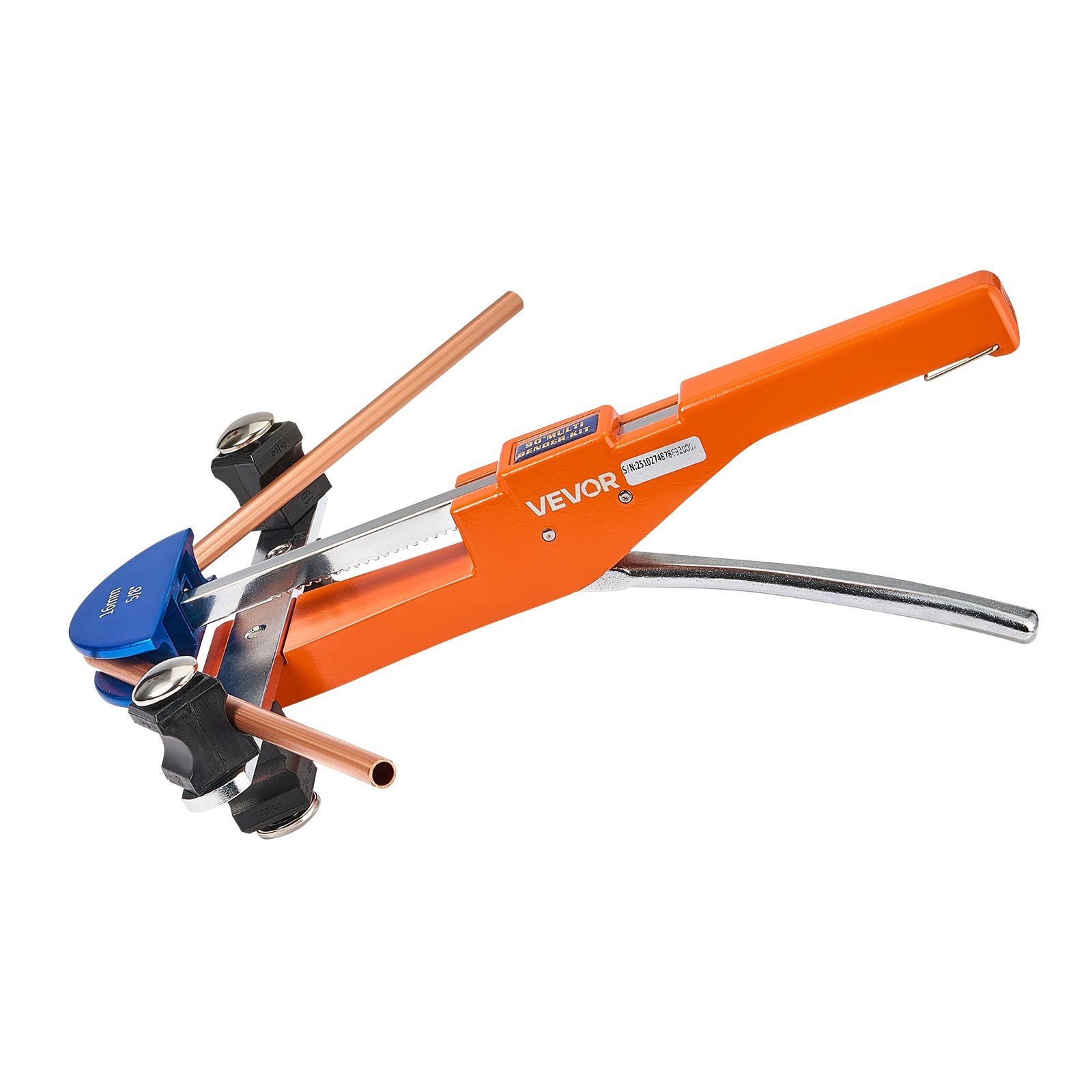 VEVOR Kit Piegatubi Pinza Piegatrice Manuale per Tubi in Rame e Alluminio da 6mm-22mm, Utensile per Piegatura Manuale Spessore Compatibile 0,5-1,2 mm per Riparazione HVAC con 7 Matrici