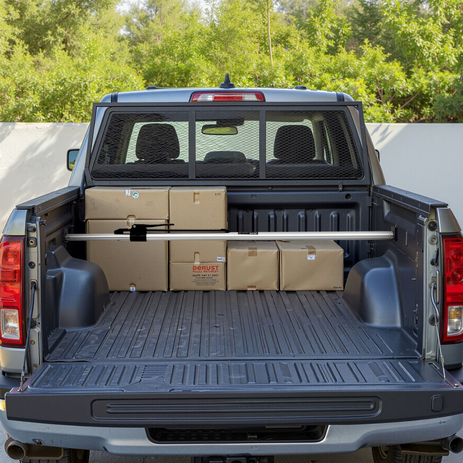 VEVOR Cargo Bar, Ratcheting Cargo Bar Adjustable from 1499mm to 1854mm, Heavy-duty Steel Cargos Stabilizer with Non-Slip Foot Pads, Telescoping Load Lock Bars for Pickup Truck