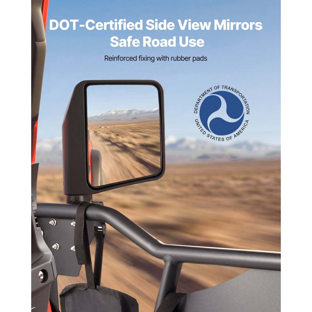 VEVOR Jeep Tube Doors, 4-Door, Compatible with 2007-2018 Jeep Wrangler JK Unlimited, Steel Off Road Front & Rear Tubular Half Doors with DOT Certified Side View Mirrors, Storage Bag and Rubber Pads