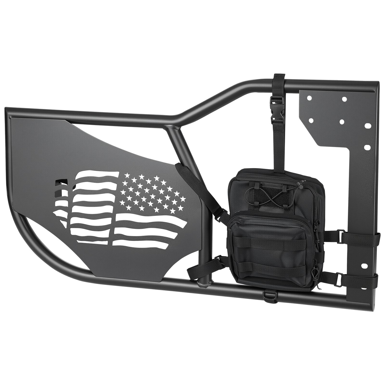 VEVOR Jeep Tube Doors, 4-Door, Fit for 2018-2026 Jeep Wrangler JL & 2020-2026 Gladiator JT, Flag Pattern Off Road Front & Rear Tubular Half Doors with DOT Certified Side View Mirrors and Storage Bag