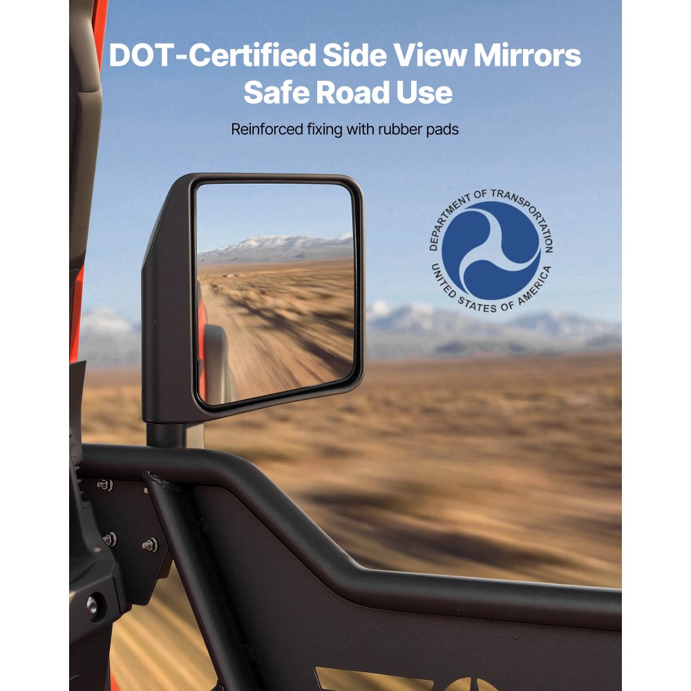 VEVOR Jeep Tube Doors, 4-Door, Compatible with 2018-2026 Jeep Wrangler JL JLU & Gladiator JT 4XE, Steel Off Road Front & Rear Tubular Half Doors with DOT Certified Side View Mirrors and Rubber Pads