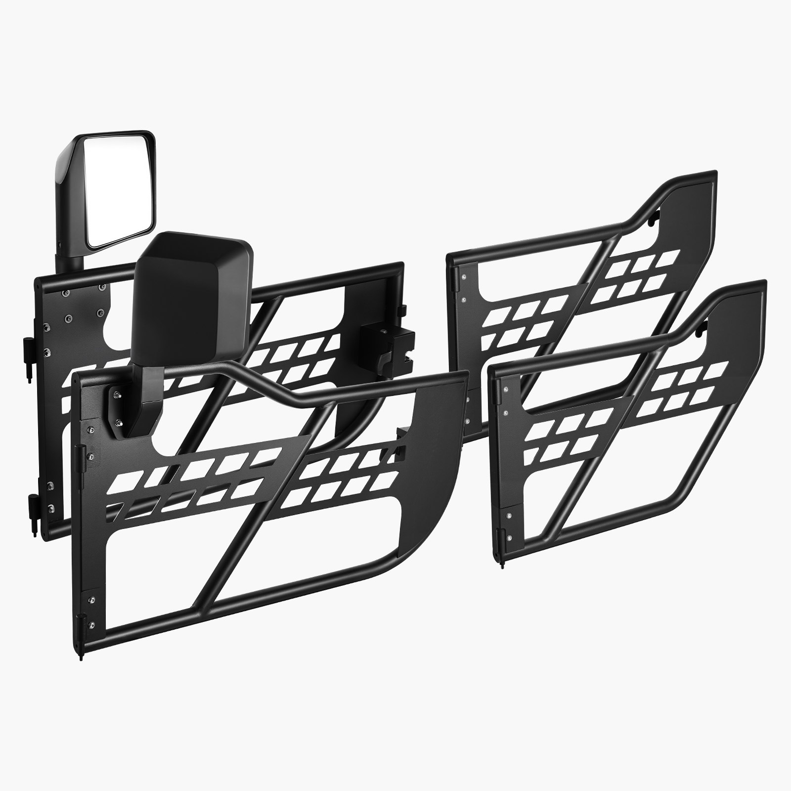 VEVOR Porte Tubolari Jeep, 4 Porte, Stile Caccia DOT, Porte Dotate di Specchietti Laterali con Specchietti Retrovisori, Porte per Jeep Wrangler JL 2018-2024 e Jeep Gladiator JT 2020-2024