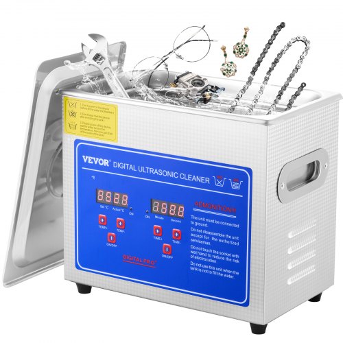 Pulitore ad ultrasuoni 6L professionale commerciale in acciaio inox pulizia  macchina 1-30 minuti timer 0-80 ° C