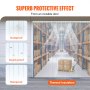 VEVOR Tenda a Strisce in PVC Trasparente Rotolo di Tenda PVC Lunghezza 4572cm per Porta di Magazzini Capanni per Animali Fattorie Commerciale, Porta a Strisce 20 cm x 4572cm PVC Trasparente -20℃-60℃