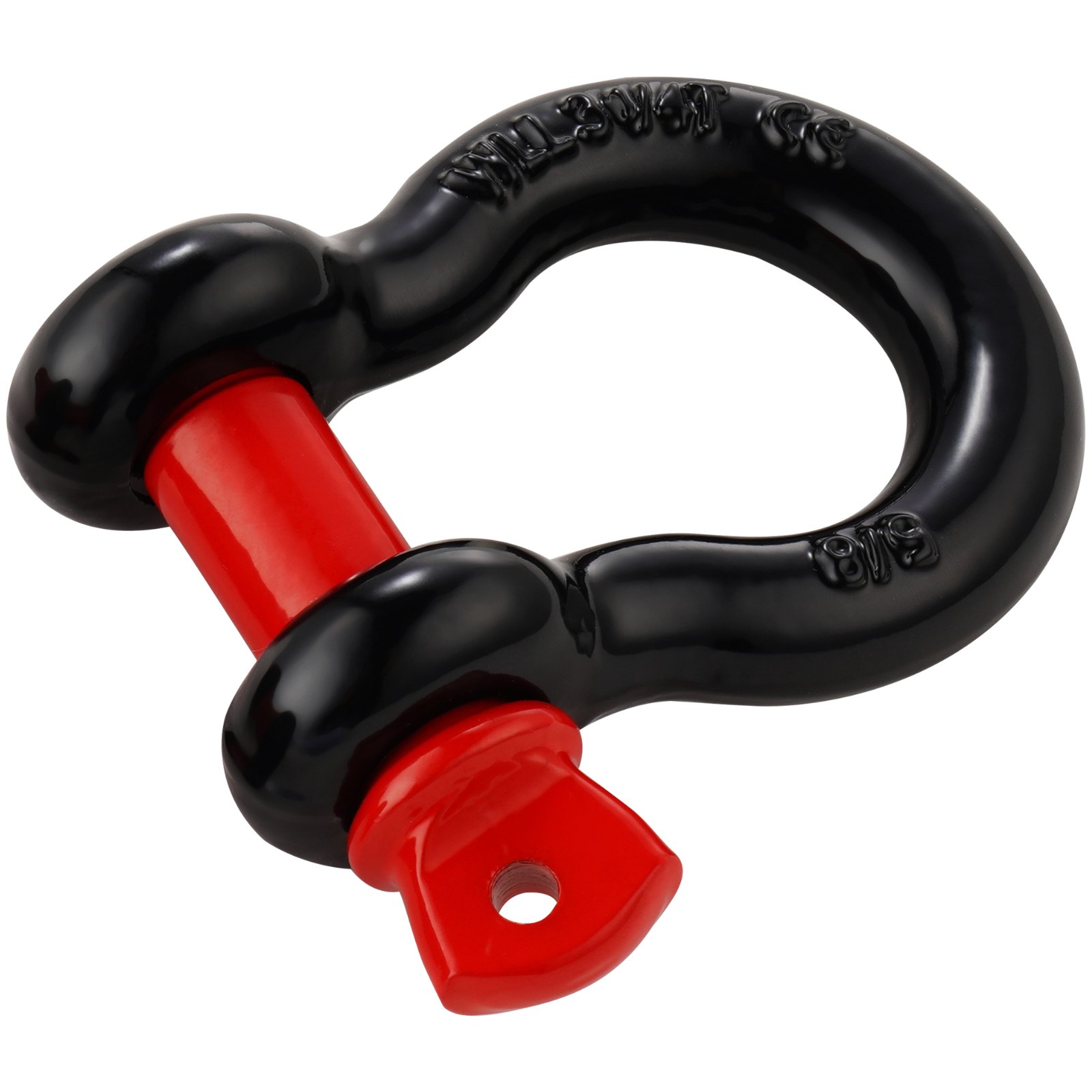 VEVOR Grillo Anello a D 16 mm, 4 Pezzi Grilli in Acciaio Legato 13 T Resistenza alla Rottura con Perno a Vite da 19 mm, Isolatori Rondelle, Grillo per Recupero Veicoli Fuoristrada per Jeep, Nero