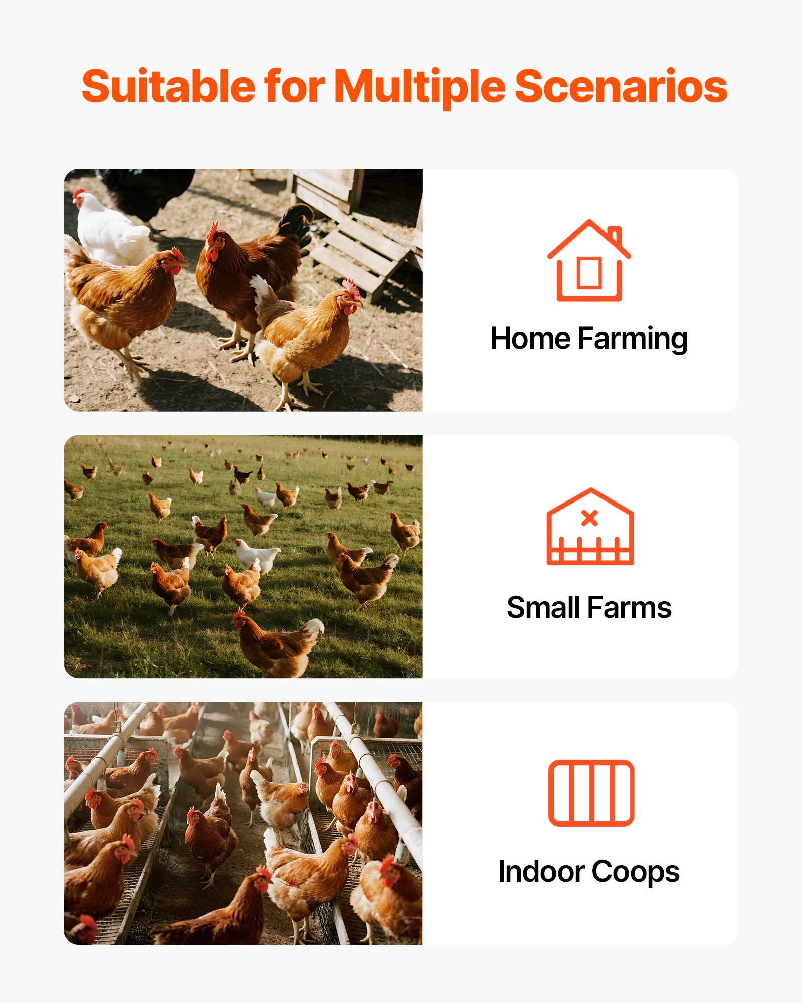 VEVOR Distributore per Pollame Galline Capacità 22,68 kg, 6 Porte di Alimentazione, Senza Sprechi Gravità Automatica, con Altezza Regolabile e Coperchio di Bloccaggio, Struttura in Metallo