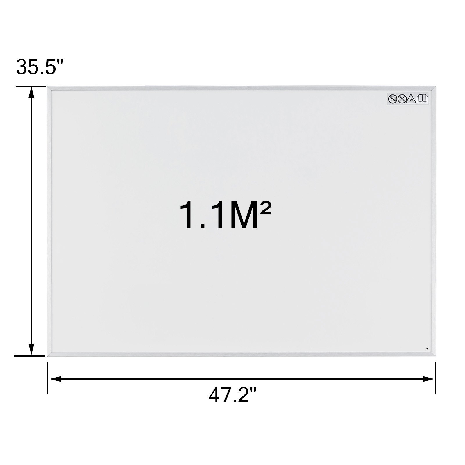 Pannello Radiante Ad Infrarossi Per Riscaldamento 1100wa Basso Consumo Alluminio