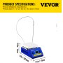 VEVOR Agitatore Magnetico Riscaldante a Piastra 2000RPM, Agitatore Magnetico con Display 5L,  Agitatore Magnetico Temperatura Massima di Riscaldamento 608°F/320°C, Mescolatore Magnetico 18x30,5x14cm