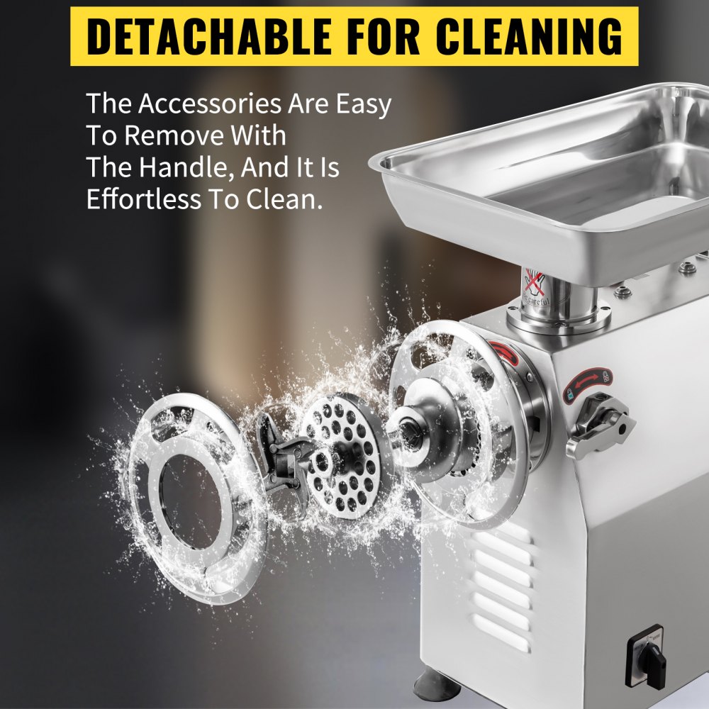VEVOR Tritacarne Elettrico da Banco in Acciaio Inox 1100W Produzione 350kg/H Tritacarne in Acciaio Inox della Carne da Cucina Commerciale per Salsicce