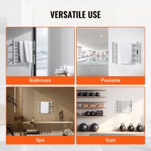 VEVOR scaldasalviette portasciugamani da parete per bagno 4 barre display LED