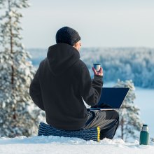 VEVOR Felpa con Cerniera Cappuccio Riscaldata, Felpa Riscaldata Unisex con Batteria 7,4 V, Giacca Elettrica con 5 Zone di Riscaldamento, Maglione Leggero e Caldo per Campeggio, Felpa Taglia XL, Nero