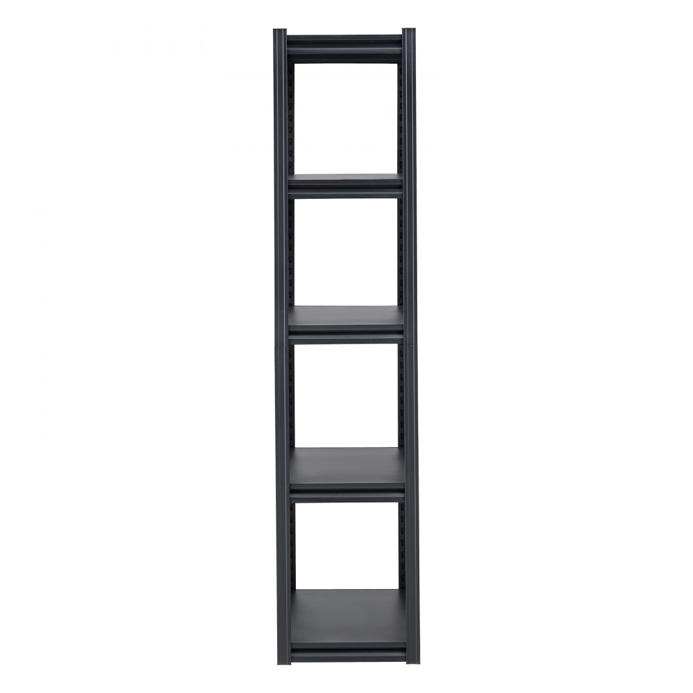 VEVOR Scaffale Portaoggetti, Scaffale Portaoggetti a 5 Livelli, Ripiani in Metallo Regolabili, Scafandro per Cucina, Magazzino, Seminterrato, Scaffalatura Nero 907 kg, 406,4 x 812,8 x 1828 mm