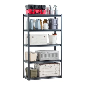 Scaffale Portaoggetti VEVOR A 5 Livelli – Metallo Regolabile, Capacità 907 Kg, Nero, 457x1016x1828 Mm Per Garage E Magazzino