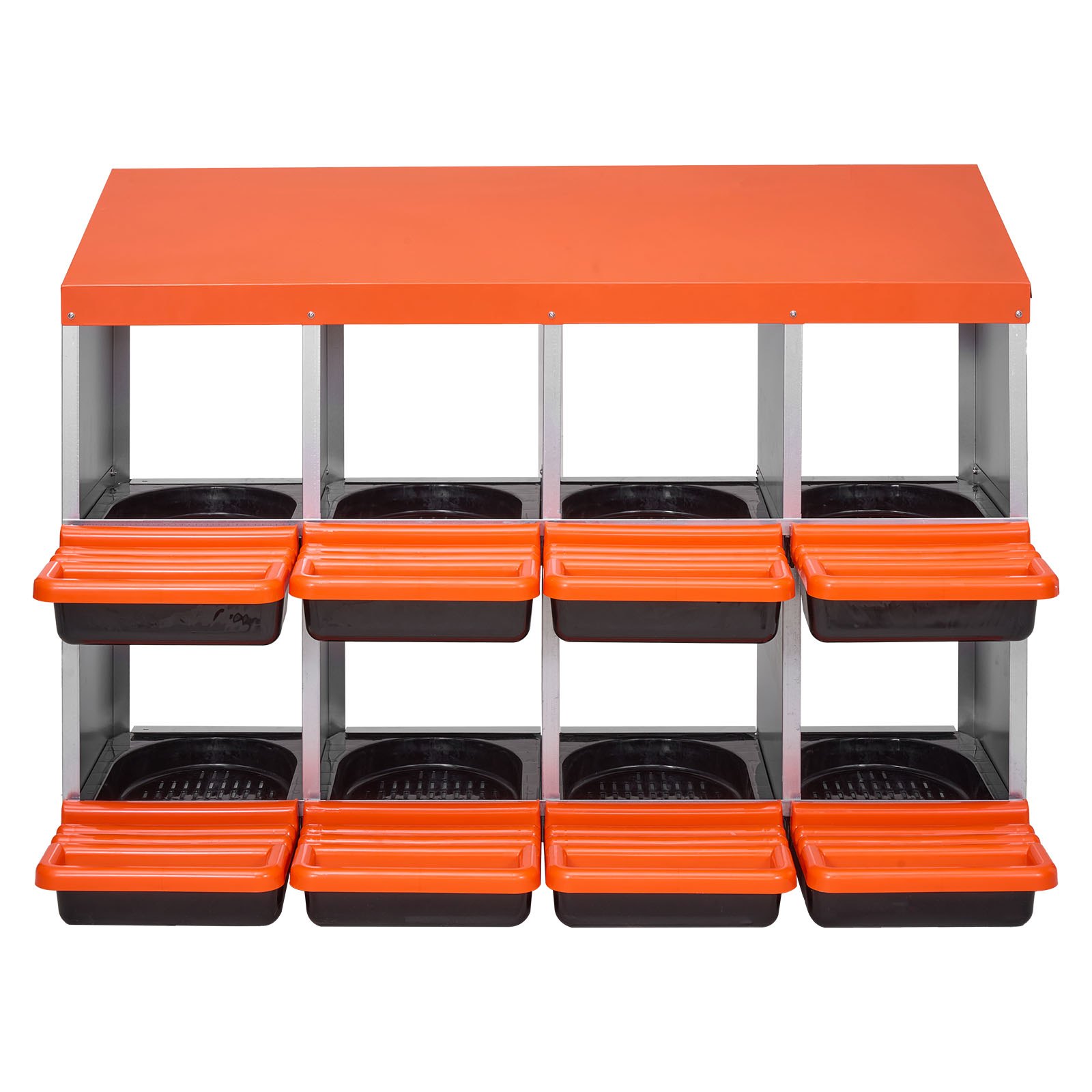 VEVOR Nido per Polli 1060 x 525 x 800 mm Nido per Galline a 8 Scomparti, Stabile Resistente alla Corrosione, con Nidi Inclinati, Fori sul Fondo e Piattaforma di Riposo, Adatto a Diverse Razze di Polli