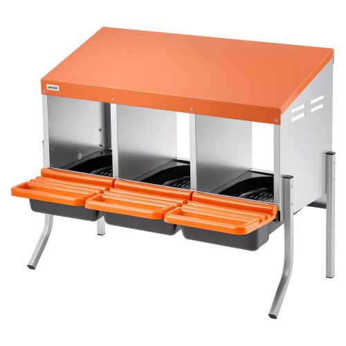 Nido Per Galline VEVOR Con Cassetto Raccolta Uova – 2 Scomparti In Acciaio Zincato E Plastica, Vassoio Rimovibile, Gambe Di Supporto