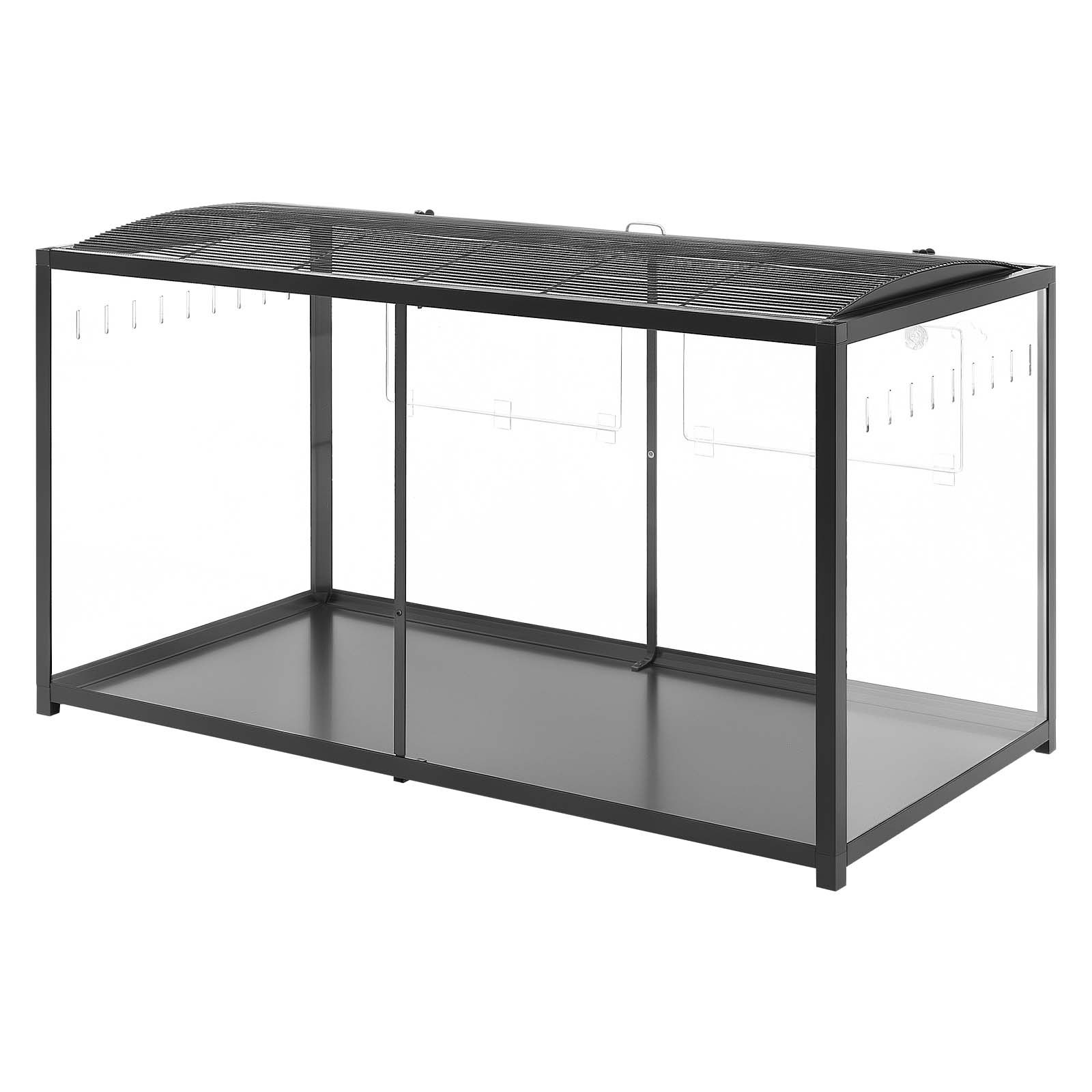 VEVOR Gabbia per Criceti Metallica 1200 x 600 x 645 mm Colore Nero 0,7 m², Habitat con Visuale a 360°, Casetta Portatile Trasparente con Accesso Alto e Porta Frontale, per Ratti Topi Ricci Serpenti
