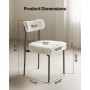 VEVOR Sedie in Stile Moderno di Metà Secolo Sherpa 545 x 500 x 795 mm Sedia Laterale Imbottita per Tavolo da Pranzo con Schienale Curvo e Gambe in Metallo Nero, 2 Pezzi, Seduta Comoda, Bianco