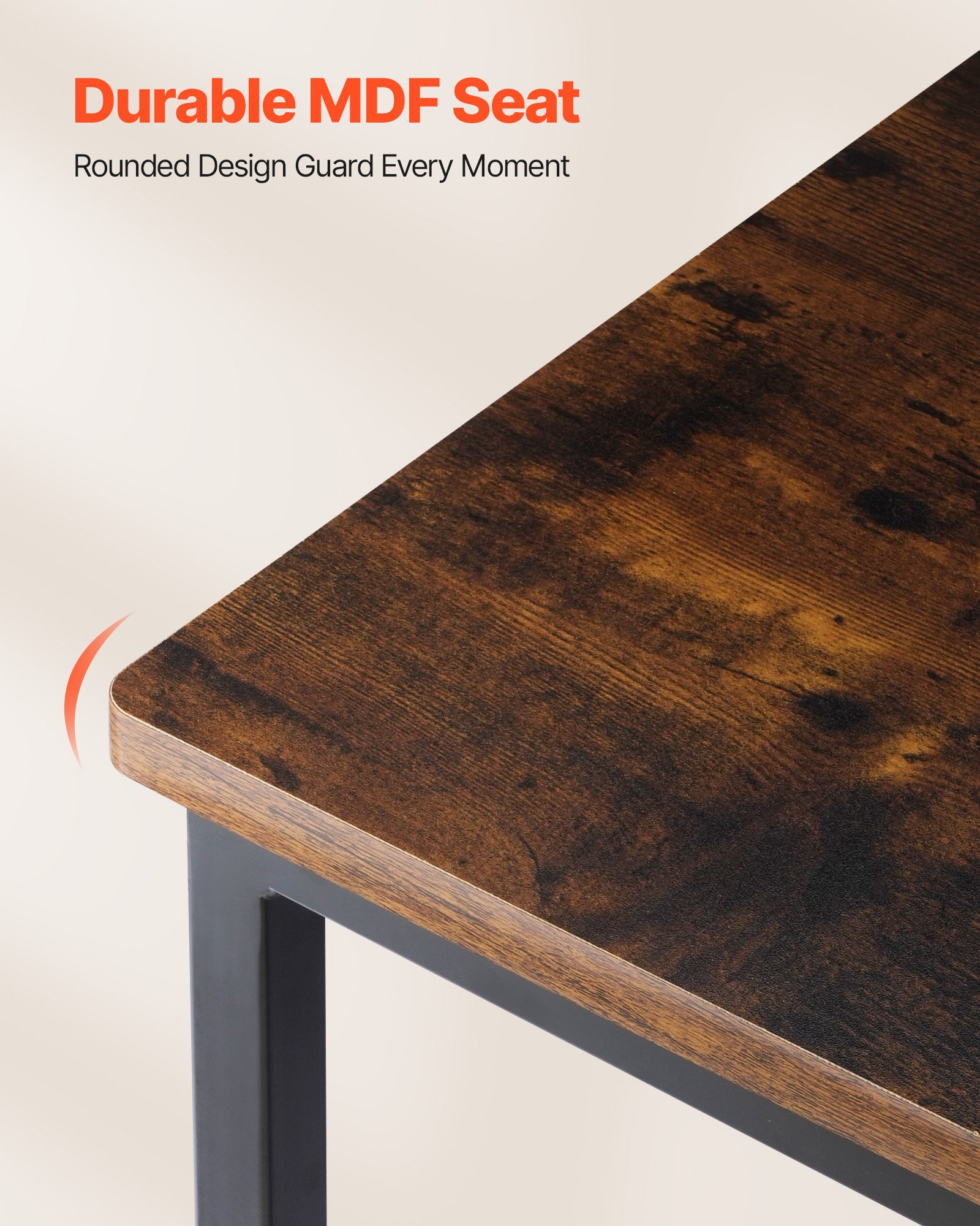 VEVOR Set di 2 Sedie da Pranzo, Sedie da Tavolo in Legno con Struttura e Schienale in Metallo, Sedie Laterali in Pelle, Sedia Moderna in Noce Stile Fattoria per Cucina e Soggiorno, Marrone e Nero