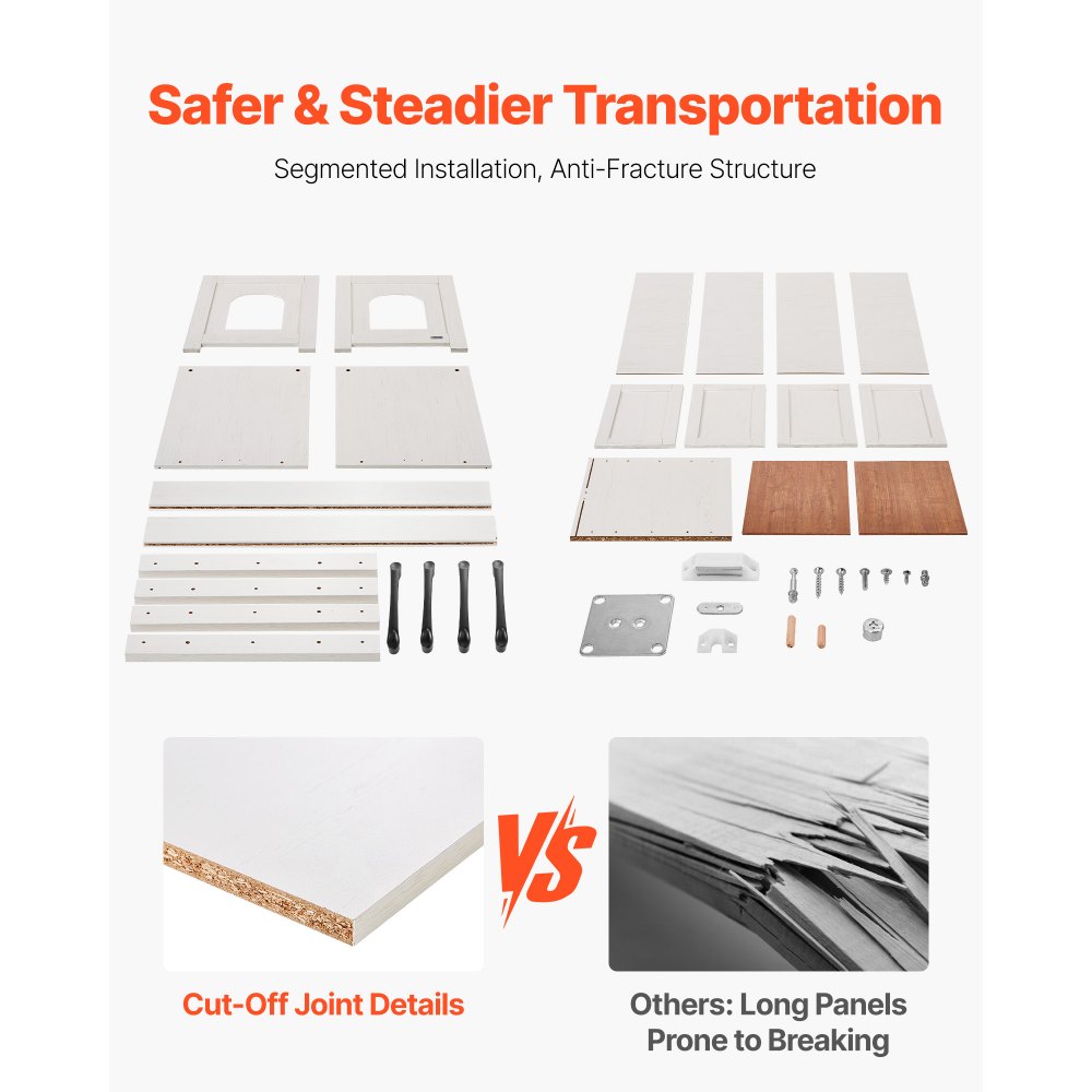 VEVOR Mobile Lettiera per Gatti, Mobiletto Nascosto da 1200 mm con 4 Porte e 2 Ingressi, Mobile da Lettiera in Legno per Gatti, Adatto alla Maggior Parte delle Lettiere, Marrone e Bianco