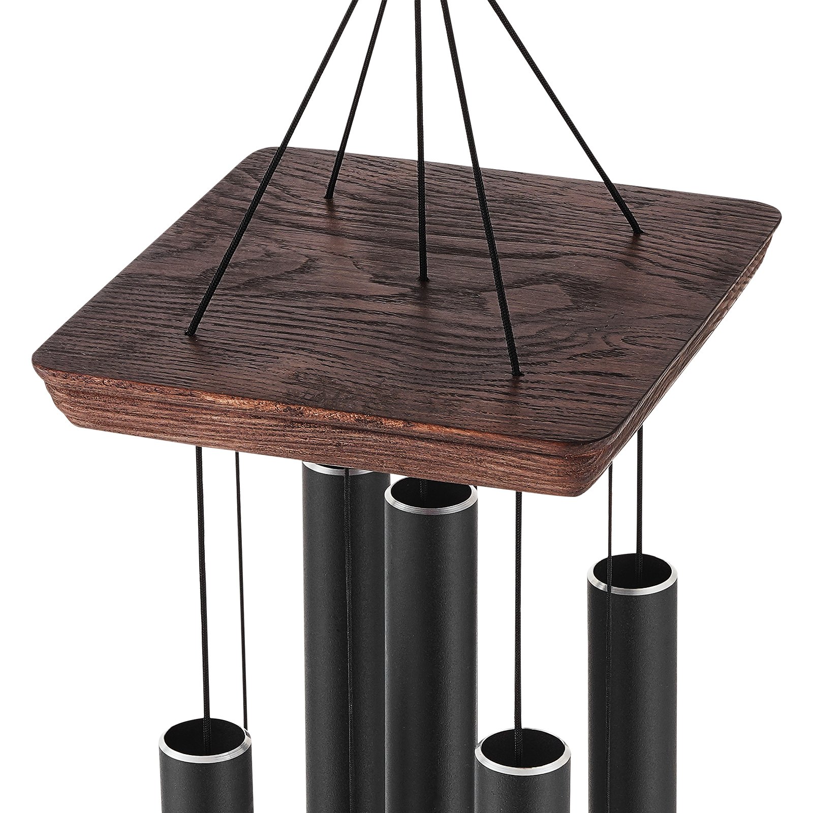 VEVOR Outdoor Wind Chime, 48 Inch, Deep Tone Wind Chime with 5 Tubes, Unique Large Anniversary Memorial Wind Chime, Great Outdoor Decoration for Your Patio, Porch, Garden and Backyard, Black