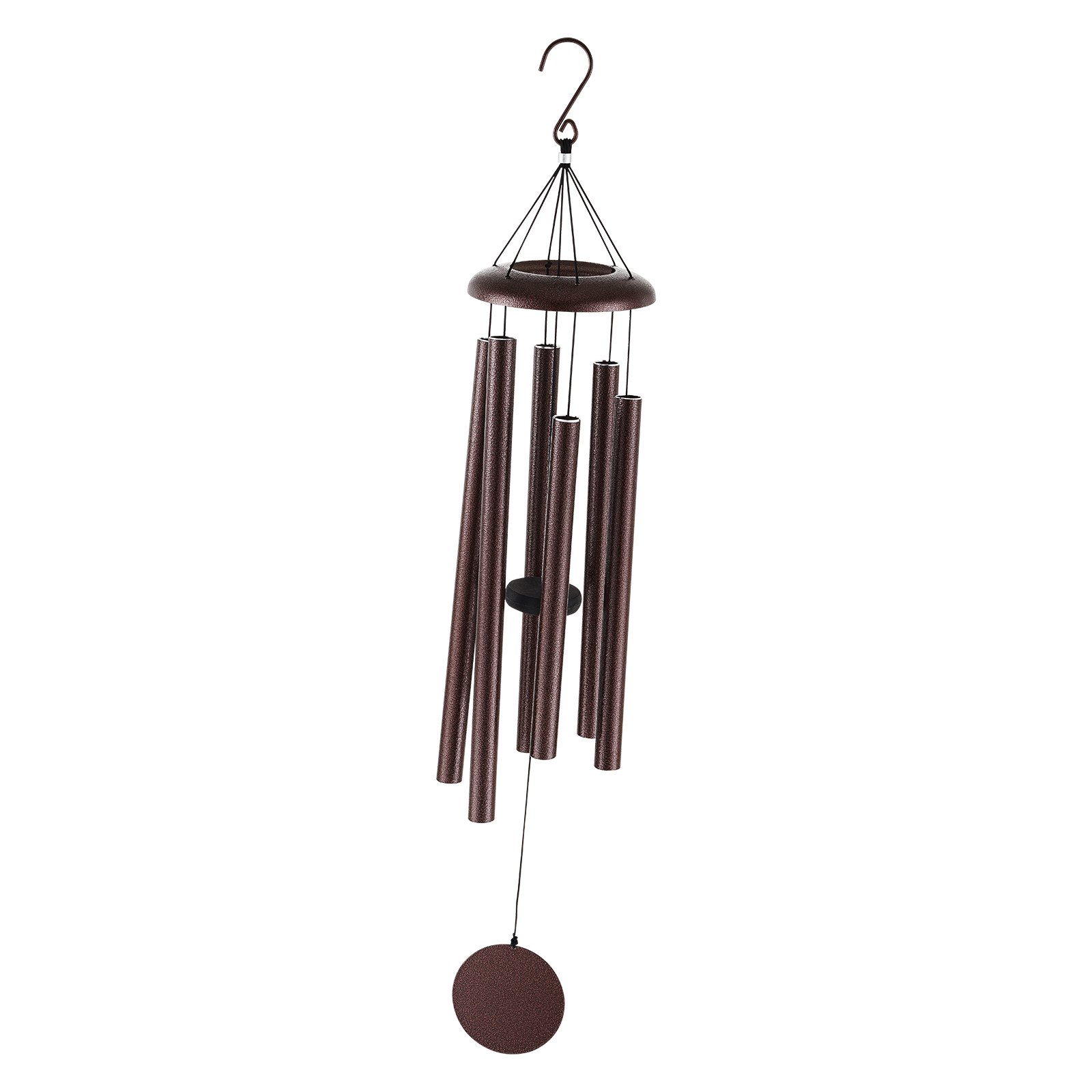 VEVOR Outdoor Wind Chime, 45 Inch, Deep Tone Wind Chime with 6 Tubes, Unique Large Anniversary Memorial Wind Chime, Great Outdoor Decoration for Your Patio, Porch, Garden and Backyard, Bronze