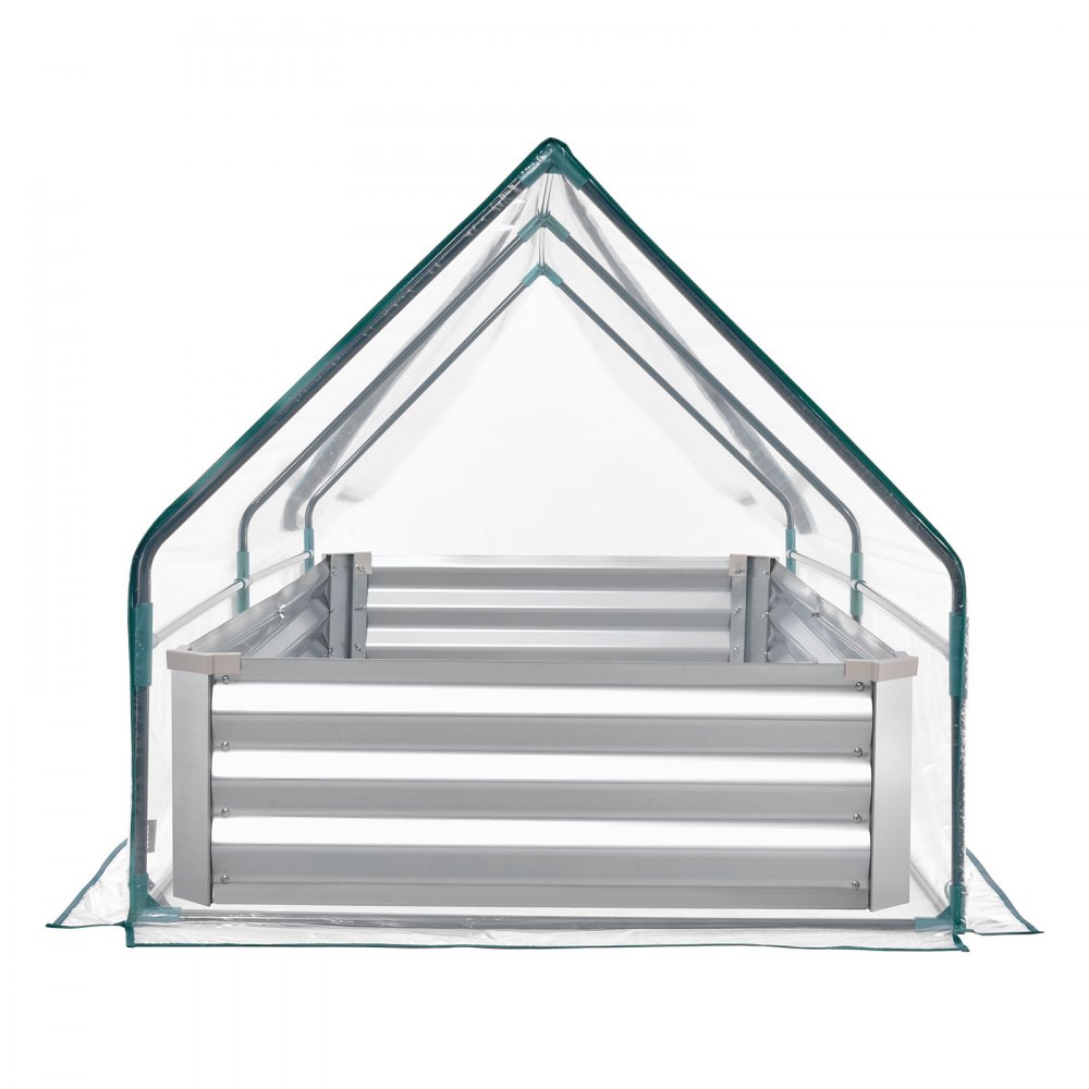 VEVOR Fioriera Rialzata con Copertura 1800x900x300 mm, Aiuola Rialzata Rettangolare per Giardinaggio in Metallo da Esterno Fioriera Serra per Coltivazione Fiori Verdure Piante Orto Giardino