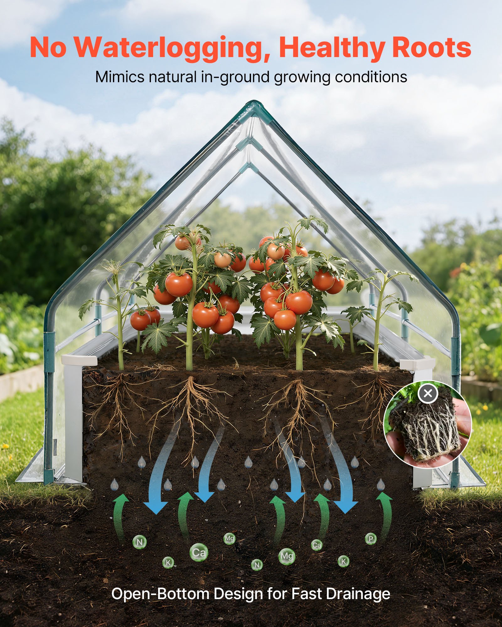 VEVOR Fioriera Rialzata con Copertura 1800x900x300 mm, Aiuola Rialzata Rettangolare per Giardinaggio in Metallo da Esterno Fioriera Serra per Coltivazione Fiori Verdure Piante Orto Giardino