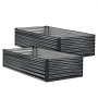VEVOR 2 Pack Galvanized Raised Garden Beds, 2030 x 1020 x 460 mm, Rectangular Metal Planter Boxes Kit Outdoor, Elevated Planting Box with Gloves, Alu-Zinc, for Growing Flowers Vegetables, Dark Gray
