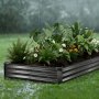 VEVOR 2 Pack Galvanized Raised Garden Beds, 2400 x 1200 x 300 mm, Rectangular Metal Planter Boxes Kit Outdoor, Elevated Planting Box with Gloves, Alu-Zinc, for Growing Flowers Vegetables, Dark Gray