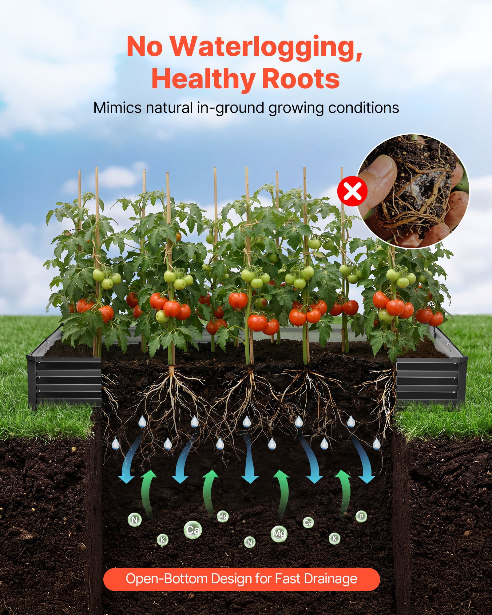 VEVOR Fioriera Rialzata in Metallo da 2 Pezzi Zincata 2400x1200x300 mm, Aiuola Rialzata per Giardinaggio Rettangolare in Metallo da Esterno Fioriera Rialzata Coltivazione Fiori Verdure Piante Orto