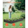 VEVOR Letto da Giardino Rialzato in Metallo Grigio Scuro 2395 x 1200 x 280 mm