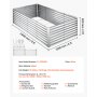 VEVOR Galvanized Raised Garden Bed, 2400 x 1200 x 620 mm, Rectangular Metal Planter Box Kit Outdoor, Bottomless Elevated Planting Box with Gloves, Alu-Zinc, for Growing Flowers Vegetables, Silver
