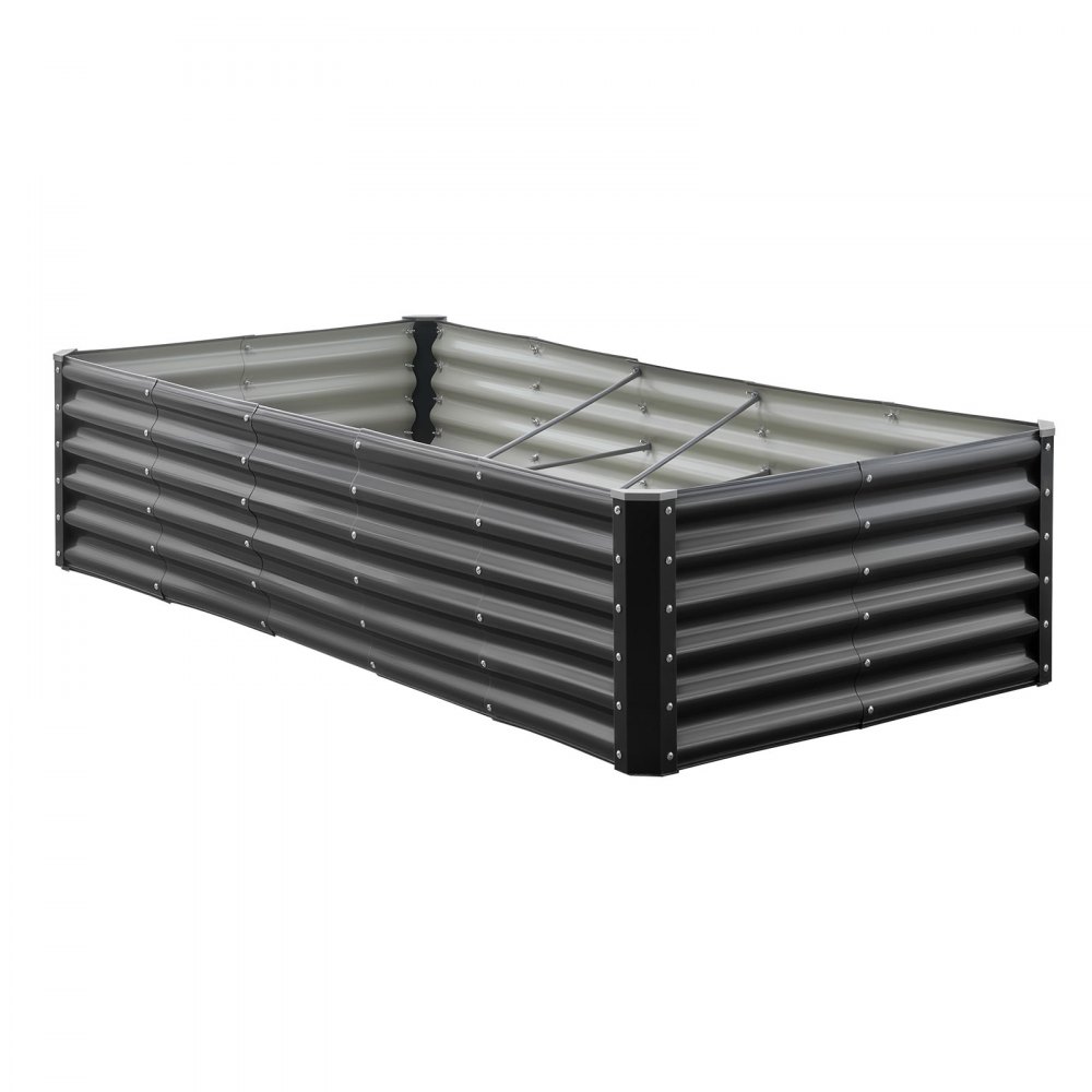 VEVOR Aiuola Rialzata in Metallo per Giardino Balcone 1800 x 900 x 430 mm, Design a Fondo Aperto, Grande Aiuola Rialzata per la Coltivazione di Ortaggi, Fiori, Erbe Aromatiche, Grigio Scuro
