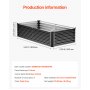 VEVOR Metal Raised Bed 180x90x44cm Galvanized Planter for Outdoor Use, with Open Bottom, Large Vegetable Bed for Growing Vegetables, Flowers, Herbs and Succulents, Dark Grey