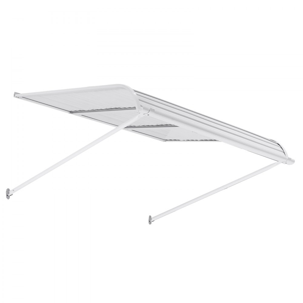 VEVOR Pensilina per Finestra Porta da 1219 x 1066 mm Tettoia per Porta Ingresso, Lega di Alluminio Antiruggine, Pensilina per Patio Esterna, per Protezione da Pioggia, Neve e Luce Solare