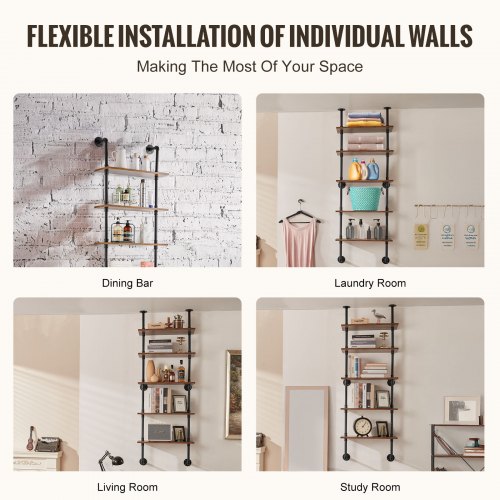 Scaffali per tubi industriali da appendere al muro con 4 supporti in vetro, mensole da bar in metallo da 99 cm, scaffale per vino rustico, scaffale per tubi galleggiante rustico, espositore per Scaffali per tubi industriali da appendere al muro con 4 supporti in vetro, mensole da bar in metallo da 99 cm, scaffale per vino rustico, scaffale per tubi galleggiante rustico, espositore per