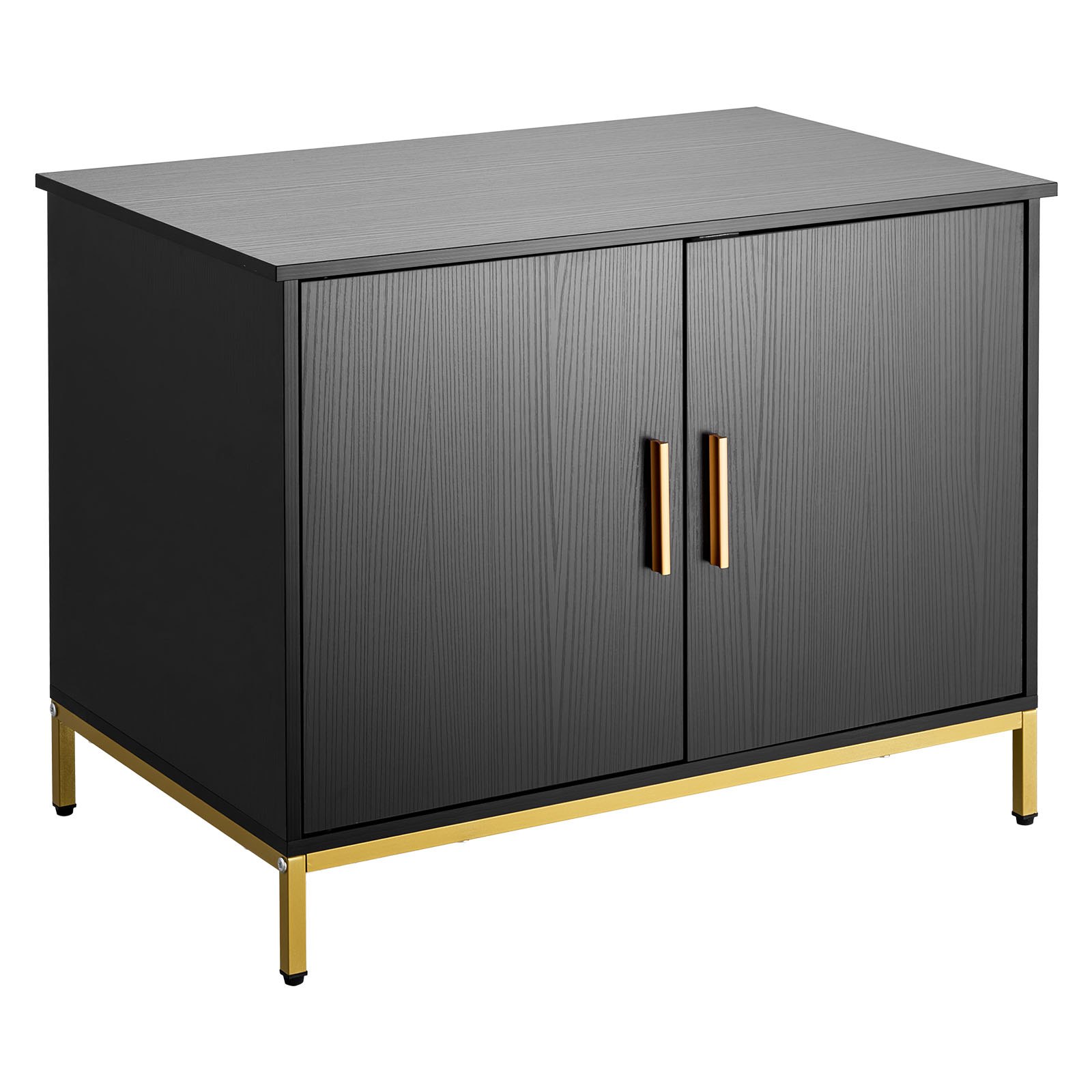 VEVOR Cat Litter Box Enclosure Furniture, 70 cm Hidden Litter Box Cabinet with Metal Legs & Handle, Modern Style Cat Washroom House End Table, Fit Most of Litterbox, for Bedroom Living Room