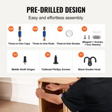 VEVOR Recinto per Lettiera per Gatti 800 x 508 x 558,8 mm Mobiletto per Lettiera Nascosta, Toilette per Gatti in Legno per Interni, 2 Porte e Gambe in Metallo, Adatto alla Maggior Parte delle Lettiere
