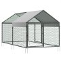 VEVOR Pollaio in Metallo 1 x 2 x 1 m Piccola Gabbia per Polli con Copertura Impermeabile e Doppie Porte, Recinto per Pollame con Tetto a Guglia Compatibile con Pollai in Legno, per Conigli, Galline
