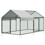 VEVOR Pollaio in Metallo 1 x 2 x 1 m Piccola Gabbia per Polli con Copertura Impermeabile e Doppie Porte, Recinto per Pollame con Tetto a Guglia Compatibile con Pollai in Legno, per Conigli, Galline