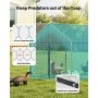 VEVOR Pollaio in Metallo 1 x 3 x 1 m Piccola Gabbia per Polli con Copertura Impermeabile e 3 Porte, Recinto per Pollame con Tetto a Guglia Compatibile con Pollai in Legno, per Conigli, Galline