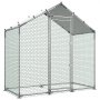 VEVOR Pollaio in Metallo di Grandi Dimensioni 2 x 1 x 2 m, Recinto per Polli con Copertura Impermeabile e Struttura Robusta, Gabbia per Pollame con Tetto a Guglia, Recinto per Anatre, Conigli