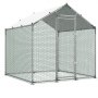 VEVOR Grande Pollaio in Metallo 2 x 2 x 2 m Impermeabile per Allevamenti, Recinto con Tetto a Guglia Copertura e Serratura di Sicurezza, per Anatre e Conigli Uso Esterno Fattorie Cortile Giardino